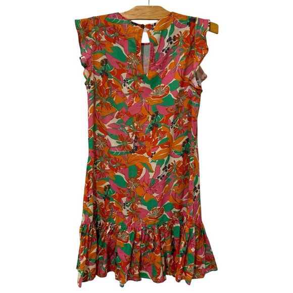 Marine Layer |  Laney Mini Dress Floral Print Lyocell Linen- Size XS - Picture 8 of 8